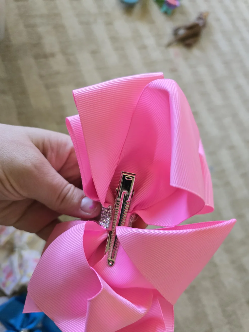 Assorted Kids Hair Bows - Pink, Blue, Red, White Patterned